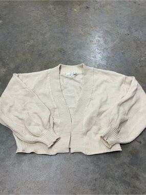 Flat White Cream Knit Oversized Cottagecore Cardigan Womens OSFM